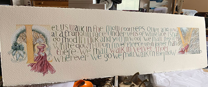 Velvet Shoes- a  Calligraphy art print by Tess Cooling